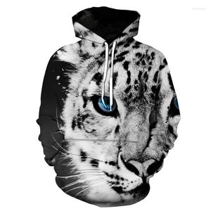 Herrtröjor roliga tiger eye 3d tryckta tröjor män hoodie jacka springautumn casual tröjor djur huva träning herrar kläder