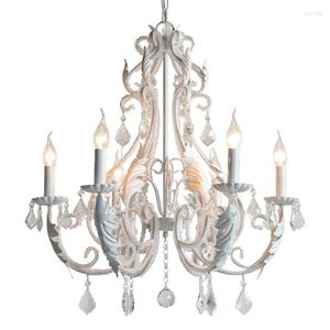 Pendant Lamps American Country Retro Crystal Chandeliers Vintage Bedroom Hanging Lights Clothing Store Decorate Kitchen