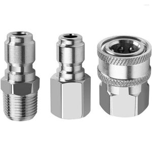 Car Washer 3pcs/set Adapters Stainless Steel 3/8 Quick Disconnect NPT Pressure Connect Accessories