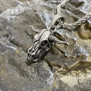 Pendant Necklaces Bulls Animal Skull Stainless Steel Bone For Mens Chain Gift Vintage Punk Womens Necklace Ghost Metal Jewelry Wholesale