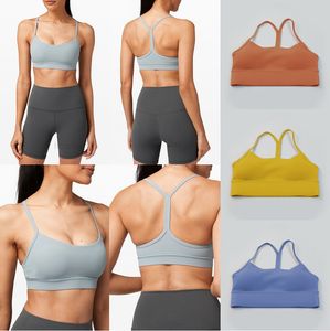 Y Yoga Bras Womens Sports Underwear Double-Sided Slip Tight-passande tunna bälte Sexiga tankar Vackra baksida Sling Wear BH UND245P