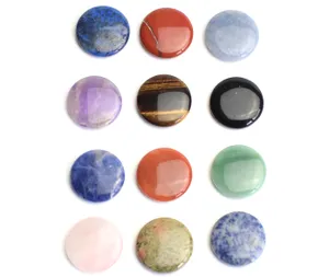 1 Piece Mini Size Natural Lapis Lazuli Amethyst Carnelian Chakra Crystal Healing Round Stone Crafts /29 x 4mm