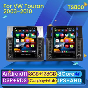 8 Core Car DVD Radio Multimedia Player Autoradio Android 11 para Volkswagen VW Touran 1 2003-2010 Tesla Style IPS Navi GPS 2 DIN BT