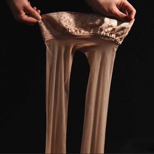 Meias Meias Meias Sexy Femininas 3D Sem Costura Meias-calças Transparente Cintura Baixa Brilhante Sexy Óleo Tight Roupa de Dança Lingerie Erótica L221019
