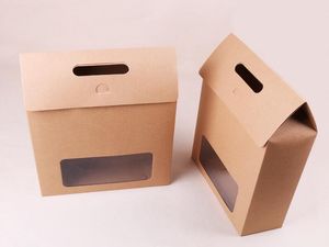 Große Box aus Kraftpapier, Geschenkverpackung, Handtasche, Basteln, Bäckerei, Kekse, Kekse, Paket, Taschen, Hochzeit, Partygeschenke