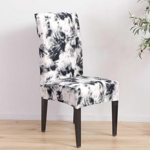 Chair Covers Tie Dyeing Spray Style Cover Spandex Slipcovers For Dining Room Stretch Elastic Banquet El Home Decoration