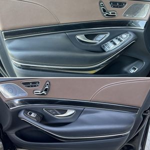 Autocollants en Fiber de carbone pour poignée de porte, panneau de commande Central intérieur, pour Mercedes classe S W222 2014 – 2020, accessoires de style de voiture 2658