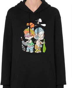 Kadın Hoodies Sweatshirts Yeni Sonbahar ve Kış Oyuncak Ayı Baskı İşlemeli Kapşonlu Kazak Pamuk