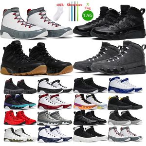 Buty do koszykówki J9 Mężczyźni Trenerzy Ogień Czerwoną Czerwoną Cząsteczkę Szary Patent Patent 9S Countdown Pack Mens Sport Sneakers Tennis