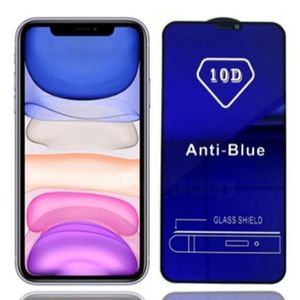 Protetor de tela para iPhone 15 Pro Max 14 Plus 13 Mini 12 11 XS XR X 8 7 SE 10D Vidro temperado anti-azul 9H Cobertura completa Film Shield Premium Explosion Guard