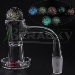 Beracky Full Weld Hourglass Smoking Terp Slurper Quartz Banger With Glass Marble Ruby Pearls Beveled Edge Fully Welded Slurpers Nails For Glass Water Bongs Pipes