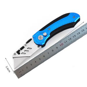 1st R1019 Folding Utility Knife SK5 Satin Tanto Point Blade Aluminium handtag med allmänt ändamål inklusive 5 blad