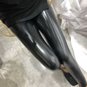 Women's Leggings Plus Size PU Leather Leggings Women Shiny Pants High Waist Spring Leggings Women Leggins Push Up Legging T221020