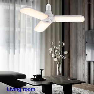 Katlanır lamba E27 45W Yüksek Parlaklık Fan Bıçağı Ampul 85-265V Soğuk Beyaz Ev Tavan Işığı