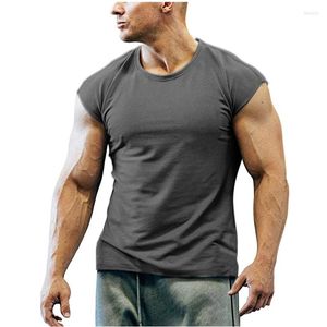 Camisetas masculinas 6 cores de verão Men Short Shornevet Shirt Casual Round Neck Fit Streetwear Funny Solid Tshirt Hip Hop High Street Tops M-3xl
