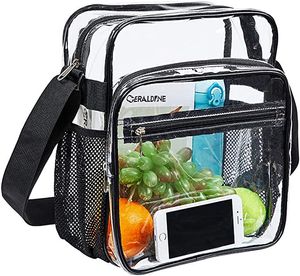 O Clear Bag Stadium aprovado pela Bolsa de ombro Transparente Crossbody Messenger com cinta ajust￡vel para eventos esportivos de concertos