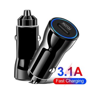 20W Quick Charging PD Type c Car Charger Auto Power Adapters For Iphone 12 13 14 Samsung Huawei Xiaomi Android phone