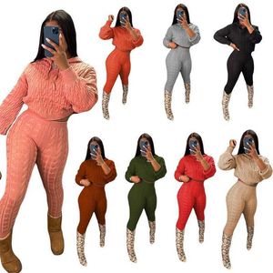 2023 Designer Women Sweater Tracksuits High Elastic Anti Pilling Two Piece Sweater Pants Set
