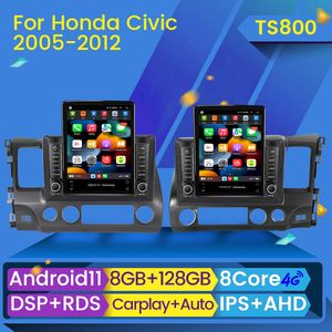 Android 11 Player Car DVDステレオラジオ用Honda Civic 8 2005-2012 Tesla Style Multimedia Video Navigation GPS 2 DINオーディオ