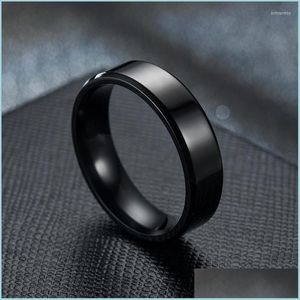 Обручальные кольца обручальные кольца из нержавеющей стали черная для женщин, ширина ювелирных украшений 6 мм.
