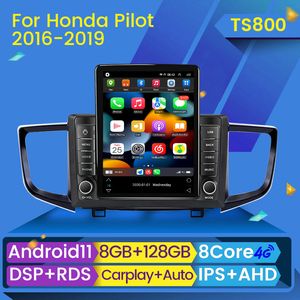 Araba DVD Radyo Multimedya Video Oyuncusu 128G Honda Pilot için Android 2016-2019 Tesla Stil Navigasyon GPS 2 DIN Carplay Auto