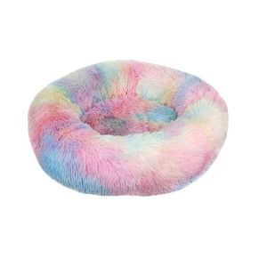 Round Dog Sofa Plush Pet Cat Bed Mats Dogs Kennel Winter Warm Sleeping Donut Pets Net Cushion