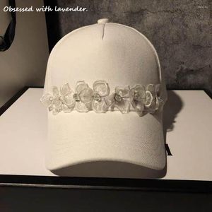 Gorras obsesionadas con la lavanda. Sombrero Mujer Primavera Y Otoño Flor Gorra De Béisbol Moda Coreano Japonés Verano Negro