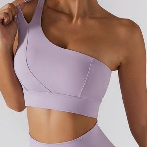 Roupa de Yoga Sport Sport Bra One-Shoulder Fitness Feminino Funcionário Funcional para Mulheres