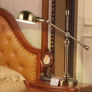 Table Lamps Study Desk Lamp Bronze Iron Office Work Dining Light LED El Bedroom Decorative Living Room