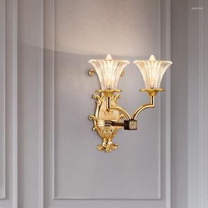 Lampy ścienne Art Deco el Pokój gościnny Projekt LED Sconce luksus amerykański żyć duża e14 lampe lampe