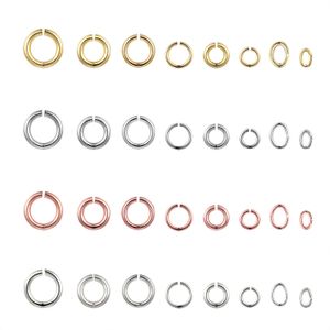 100pcs złota Plane niewielkie okrągłe owalne pierścienie skokowe DIY Biżuteria sprawiła że zapasy hurtowe