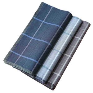 3 Piece Men Handkerchiefs Checked Pattern Handkerchiefs Soft Plaid Hanky Pochet Handkerchiefs Gift For Father Men J220816