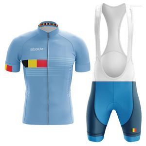 Rennsets Elgium National Pro Short Sleeve Cycling Jersey Men Sommer Schnellkreislauf -Set Team Fahrradkleidung MTB Road Bike Outfit