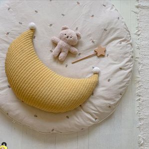 16023 Newborn Suckling Pillows Baby Bairball Cotton Moon Cushion Children's Bed Pillow Can Be Removed and Washed