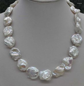 Pendant Necklaces Natural Rare White 18 20mm Reborn Keshi Cultured Pearl Necklace 18" 003