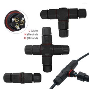 Lighting Accessories IP68 Waterproof Connector 3 Pin Electrical Terminal Adapter Wire T Type Cross Straight For Outdoor Connectors
