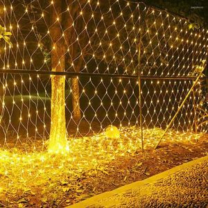 Strängar stora 10x8m 2000 LED Net Mesh String Light Outdoor Christmas Garland för bröllopsfest Holiday Commercial Mall Decor