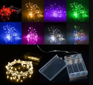 AA-Batteriebetriebene LED-Stränge, LED-Kupfer-Silberdraht, Lichterkette, 50 LEDs, 5 m, Weihnachten, Zuhause, Party, Dekoration, Samenlampe im Freien