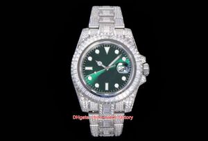 Super Factory Mens Watch 40mm 116610 Green Full Diamond Gem Beze Bracelet LumiNova Watches Sapphire Glass CAL.3135 Movement Mechanical Automatic Men's Wristwatches
