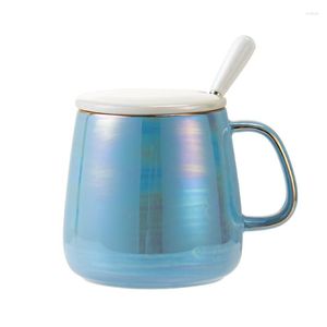 Canecas coloridas pérolas pérolas caneca cerâmica xícaras de café e xícara de com tampa drinques belas chá original cerveja original