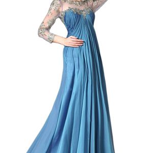 3/4 SLEEVE Empire Long Formal Women's Dress Elegant Mother of the Bride Dresses Vestidos de Fiesta Largos Elegantes de Gala