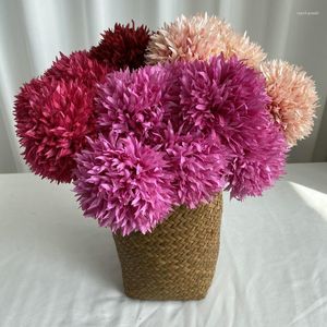 Decorative Flowers Artificial Silk Gold Ball Bouquet Wedding Pography Props Home Living Room Garden Desktop Flower Arrangement Green Plant