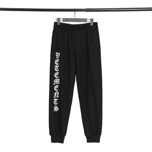 Calças masculinas Vetements Casual Sweatpants Sânscrito Solto Homens e Mulheres Feixe Pés Skate Werther Cute Terry X0806