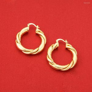Hoop Earrings Two Tones Round Twisted Set Jewelry Ethiopian For Women