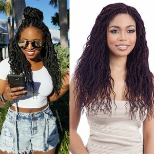 18 Inch Synthetic Curly Senegalese Twist Crochet Braids Wavy Hair Extensions Crochet Twist Braiding Hair For Women LS32