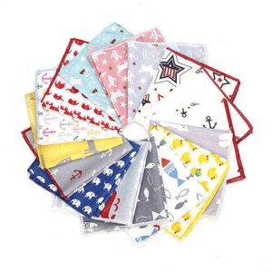 New High Quality men 100 Cotton Animals Handkerchief For Man Fish Bear Print Pocket Square Chest Towel SuitS Handkerchiefs 2525 cm J220816