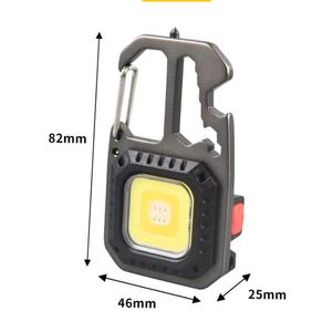 Mini Cob Work Light Camping Laternen tragbare Tasche Taschenlampe Schlüsselbund USB wiederaufladbare Reb Reb weiße gelbe Lichter Taschenlampen für Outdoor Camping Wandern