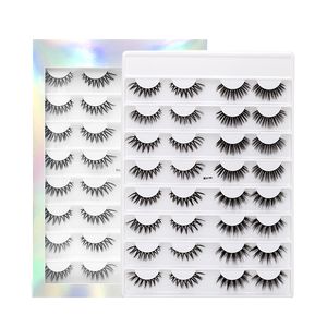 Hand Made Reusable Curly False Eyelashes Soft & Vivid Multilayer Thick 3D Mink Fake Lashes Messy Crisscross Eyelash Extensions with Laser Packing Box DHL