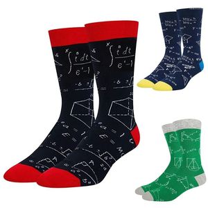 Herrstrumpor Män kvinnor Matematiska formel tryckt besättningsalgebra geometri abstrakt matematik casual rolig nyhet mid tube hosiery