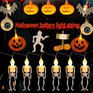 Strings Halloween Pumpkins Ghost Skull Bat Spider LED LIGE LIGHT 1,5M 3M 6M Home Party Garland Festival Ornament Dekoracja